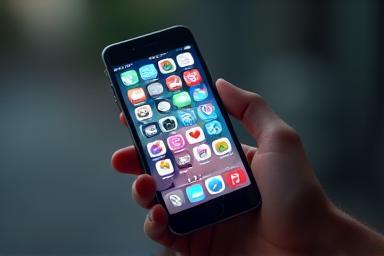 Mobile phone screen displaying various social media app icons